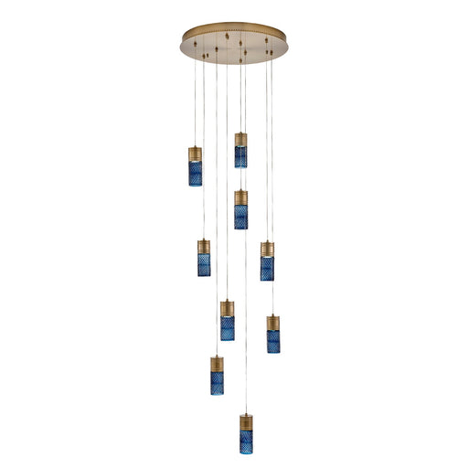 Kiriko 9-Light LED Pendant in Winter Brass