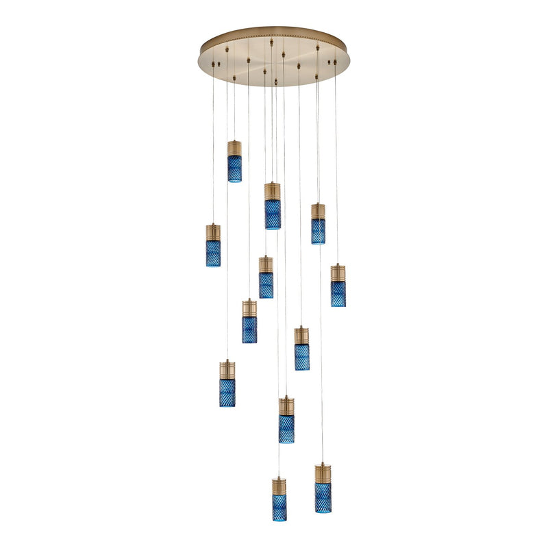 Kiriko 12-Light LED Pendant in Winter Brass