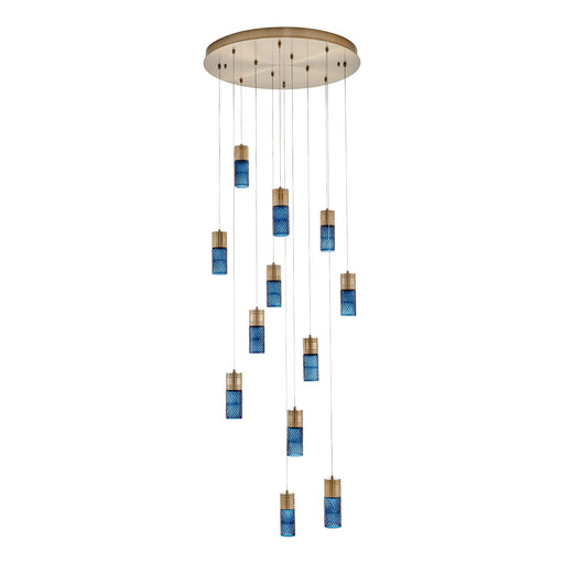 Kiriko 12-Light LED Pendant in Winter Brass