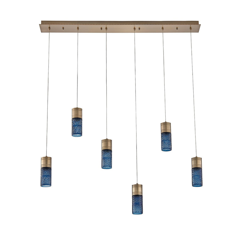 Kiriko 6-Light LED Linear Pendant in Winter Brass