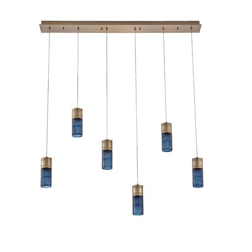 Kiriko 6-Light LED Linear Pendant in Winter Brass