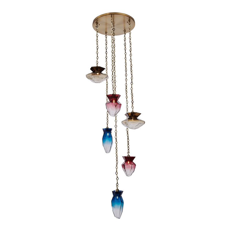 Bolsa 6-Light Pendant in Winter Brass