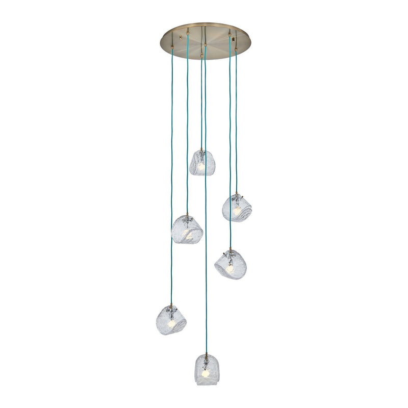 Pallina 6-Light Pendant in Winter Brass