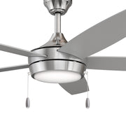 Nolyn V 52" Ceiling Fan with Light in Brushed Nickel