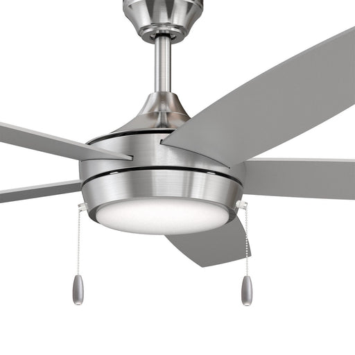 Nolyn V 52" Ceiling Fan with Light in Brushed Nickel