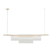 Trace 60 Double Linear Pendant in Hand-Rubbed Antique Brass