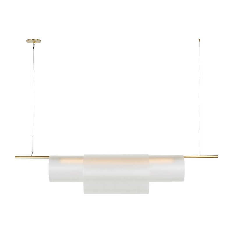 Trace 60 Double Linear Pendant in Hand-Rubbed Antique Brass
