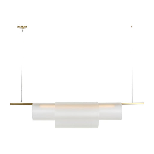 Trace 60 Double Linear Pendant in Hand-Rubbed Antique Brass