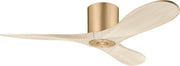 Maverick 44" Hugger Ceiling Fan in Burnished Brass with Washed White Oak Blades