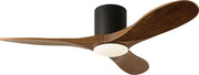 Maverick 44" LED Hugger Ceiling Fan in Midnight Black with Dark Walnut Blades