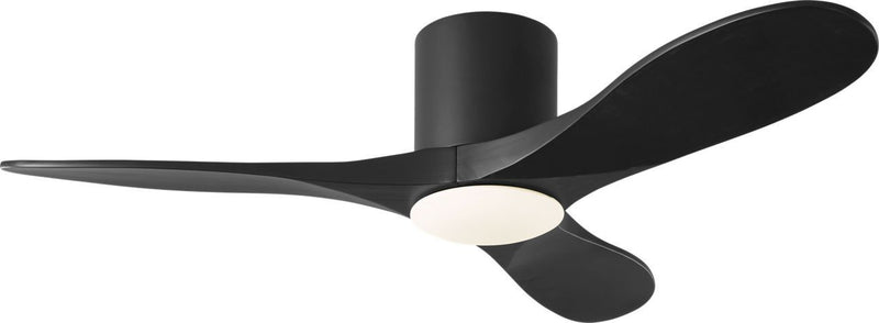 Maverick 44" LED Hugger Ceiling Fan in Midnight Black with Midnight Black Blades