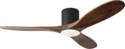 Maverick 52" LED Hugger Ceiling Fan in Matte Black with Dark Walnut Blades