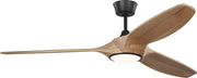 Selen 60" LED Ceiling Fan in Midnight Black with Natural Honey Blades