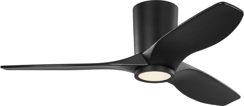 Seyra 44" LED Hugger Ceiling Fan in Midnight Black with Midnight Black Blades