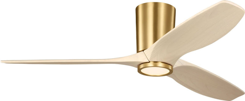 Seyra 52" LED Hugger Ceiling Fan in Burnished Brass