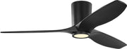 Seyra 52" LED Hugger Ceiling Fan in Midnight Black with Midnight Black Blades