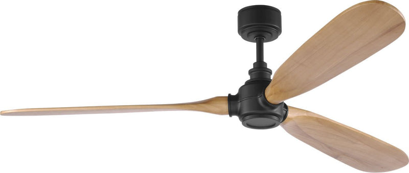 Valiant 60" Ceiling Fan in Midnight Black with Natural Honey Blades