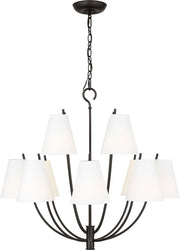Marina 30" 12-Light Chandelier in Aged Iron