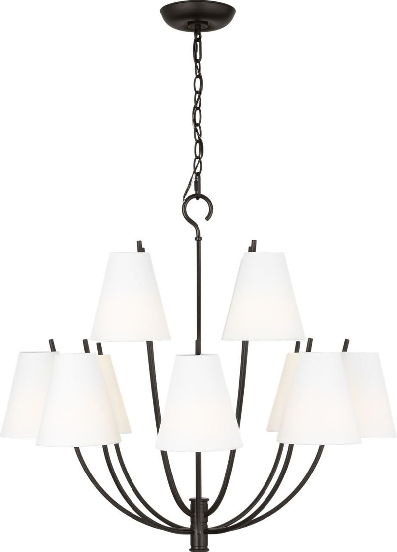 Marina 30" 12-Light Chandelier in Aged Iron