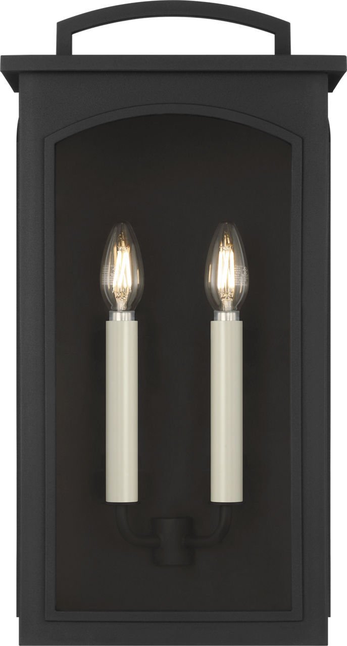 Modesto 19" 2-Light Outdoor Wall Lantern in Textured Black