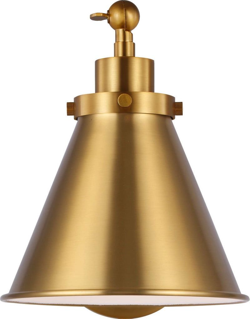 Wellfleet One-Arm Cone Wall Sconce in Burnished Brass