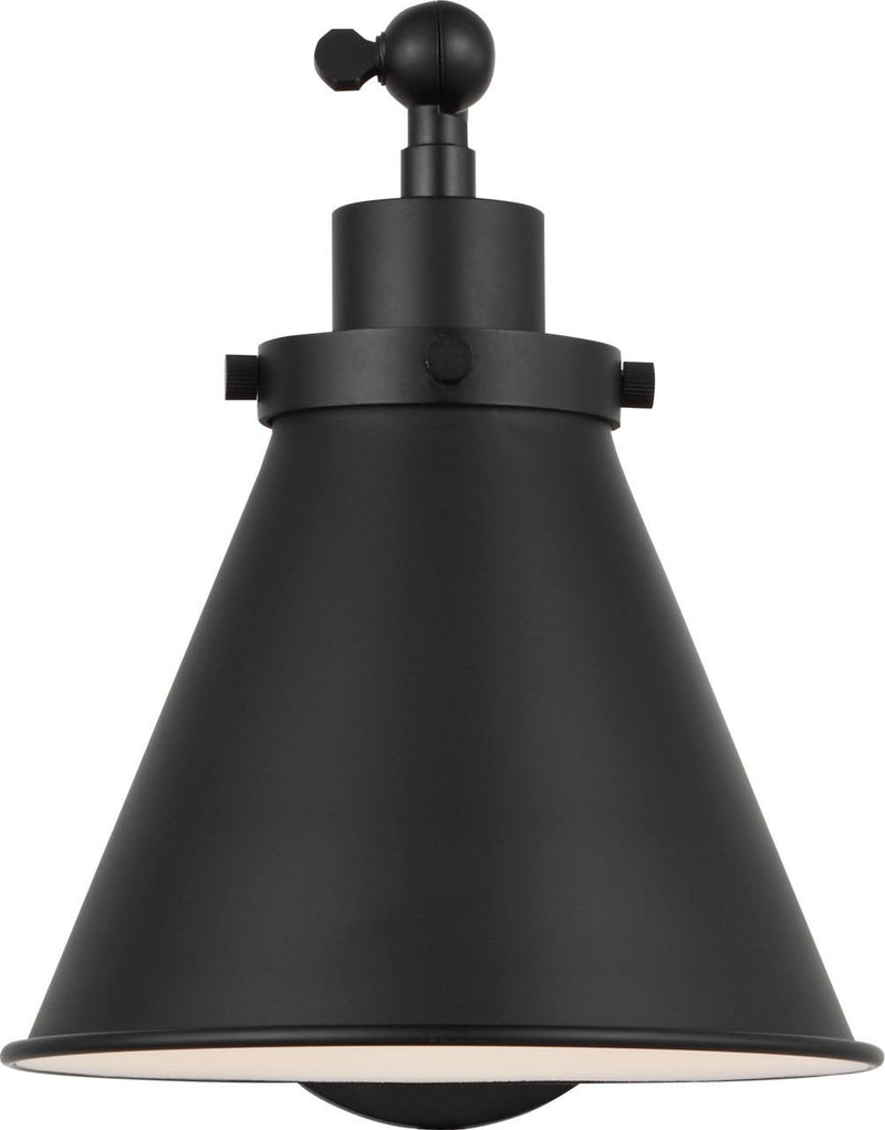 Wellfleet One-Arm Cone Wall Sconce in Midnight Black