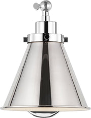Wellfleet One-Arm Cone Wall Sconce in Polished Nickel