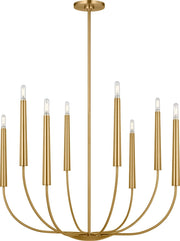 Lois 34" 8-Light Chandelier in Burnished Brass