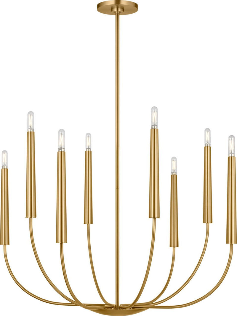 Lois 34" 8-Light Chandelier in Burnished Brass