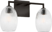 Serafina 2-Light Bath Vanity Light in Aged Iron