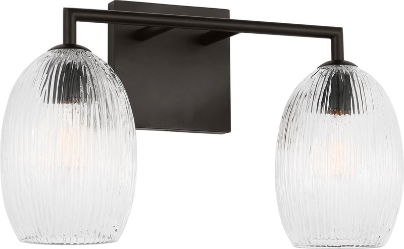 Serafina 2-Light Bath Vanity Light in Aged Iron