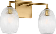 Serafina 2-Light Bath Vanity Light in Burnished Brass