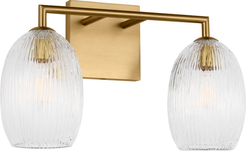 Serafina 2-Light Bath Vanity Light in Burnished Brass