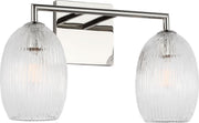 Serafina 2-Light Bath Vanity Light in Polished Nickel