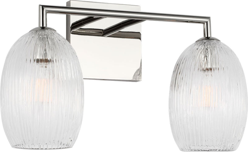 Serafina 2-Light Bath Vanity Light in Polished Nickel