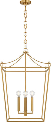 Carlyle 4-Light 18" Lantern Pendant in Burnished Brass