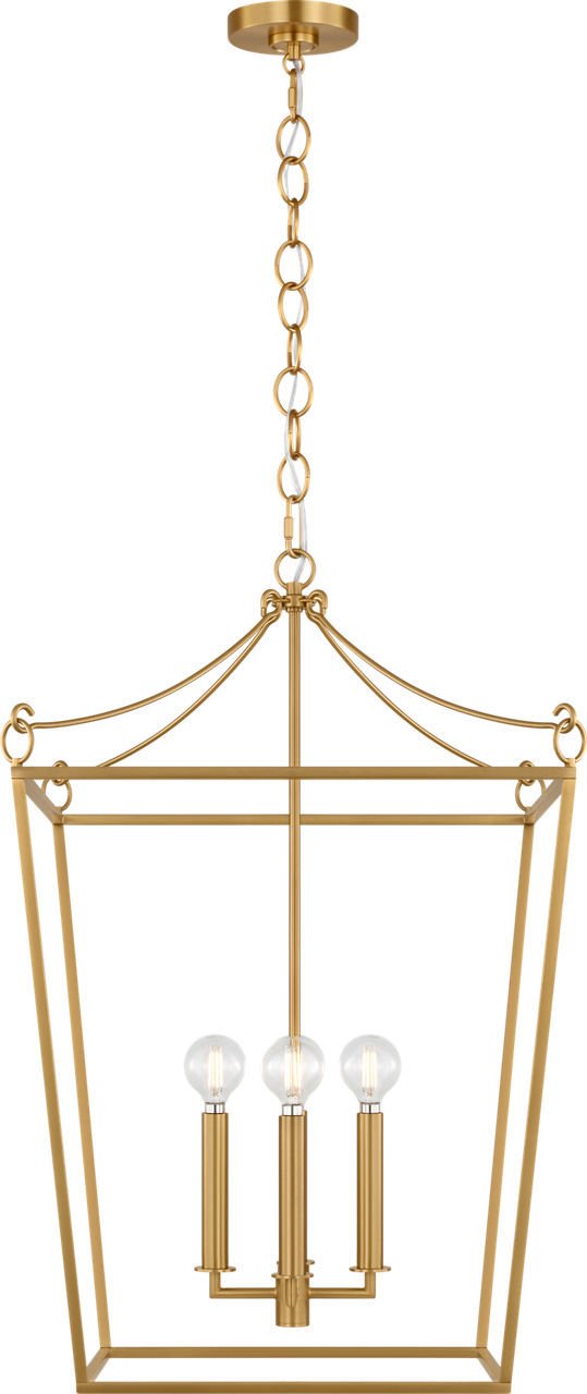 Carlyle 4-Light 18" Lantern Pendant in Burnished Brass