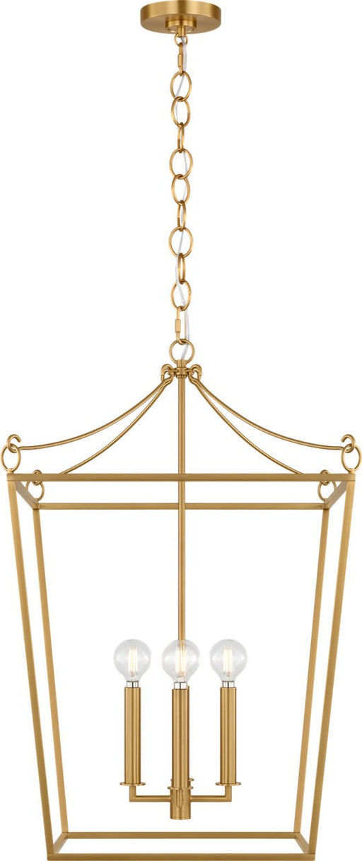 Carlyle 4-Light 18" Lantern Pendant in Burnished Brass