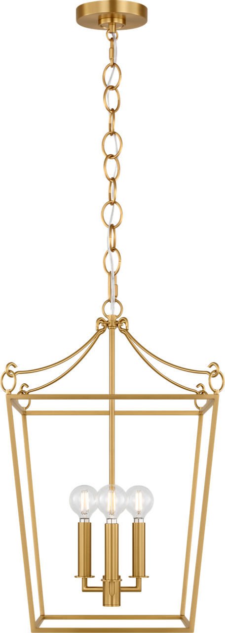 Carlyle 3-Light 14" Lantern Pendant in Burnished Brass