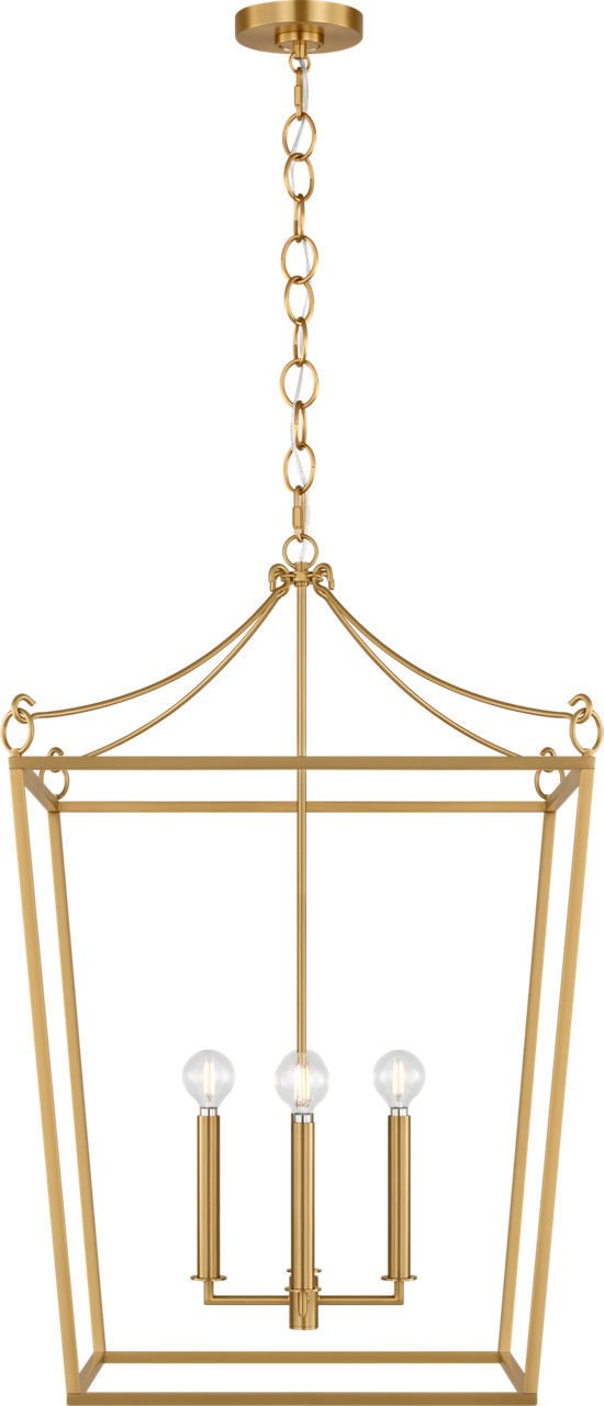 Carlyle 4-Light 21" Lantern Pendant in Burnished Brass