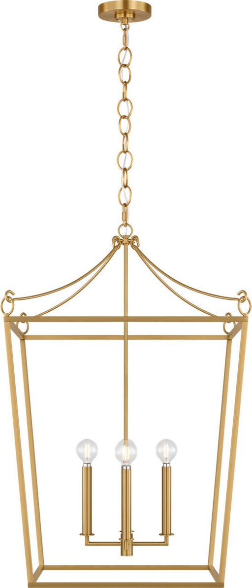 Carlyle 4-Light 21" Lantern Pendant in Burnished Brass