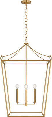 Carlyle 4-Light 24" Lantern Pendant in Burnished Brass