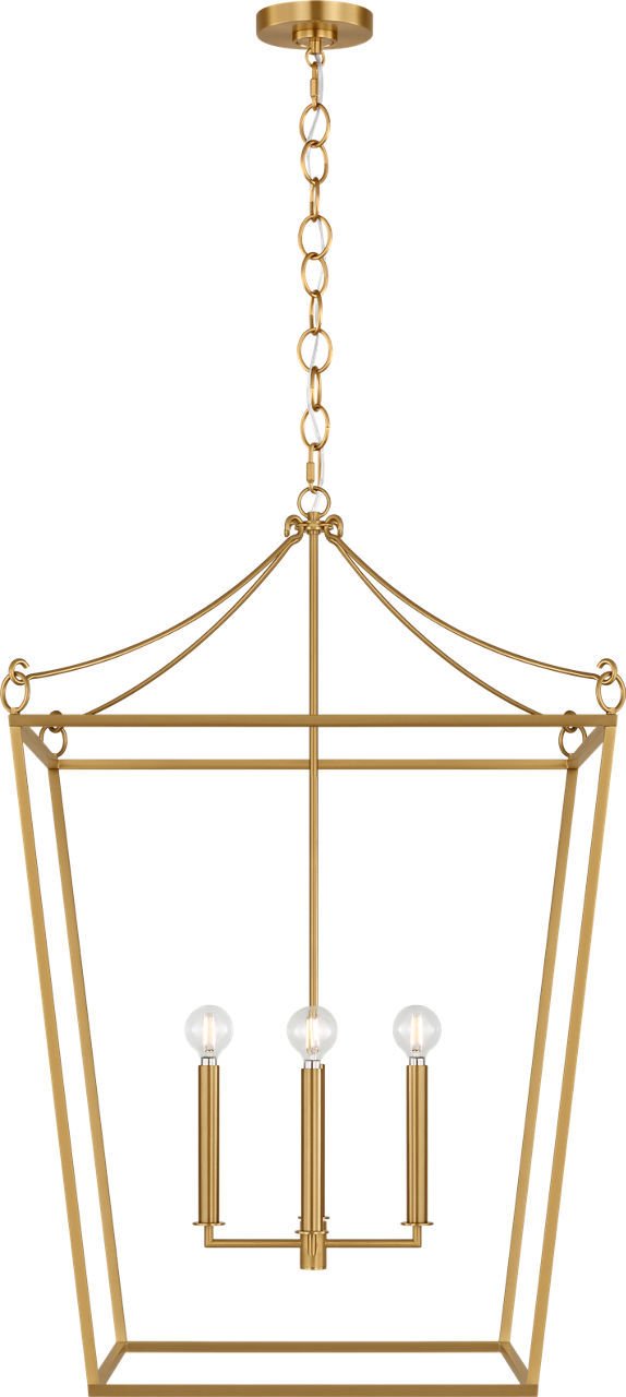 Carlyle 4-Light 24" Lantern Pendant in Burnished Brass