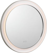 Chopin 24" Round Lighted Mirror in Polished Nickel