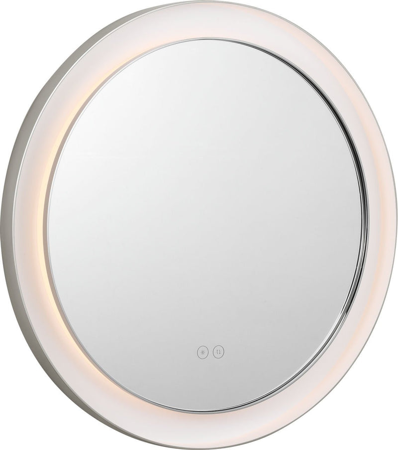 Chopin 24" Round Lighted Mirror in Polished Nickel