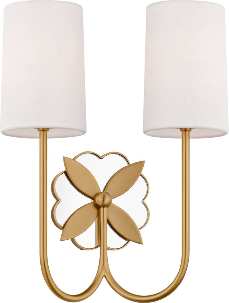 Spencer 2-Light Wall Sconce in Burnished Brass