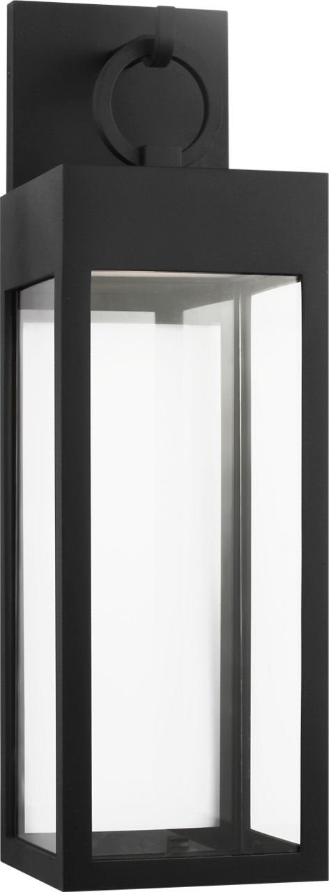 Sesha 27" Outdoor Wall Lantern in Textured Black
