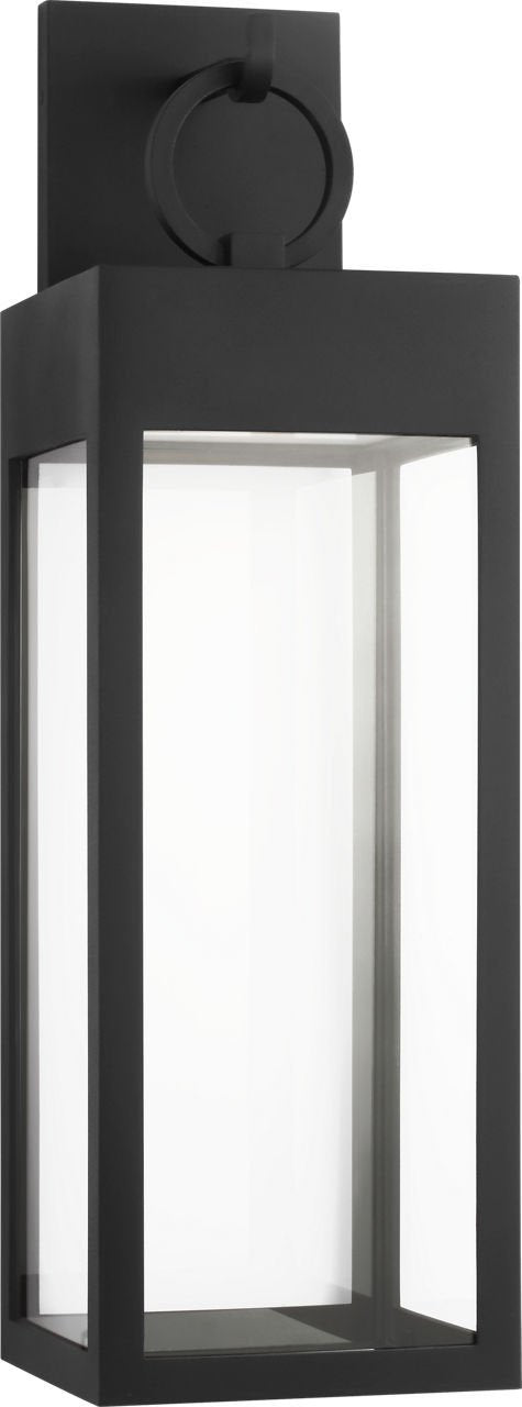 Sesha 30" Outdoor Wall Lantern in Textured Black