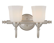 Brunswick 2-Light Bath Vanity Light in Satin Nickel