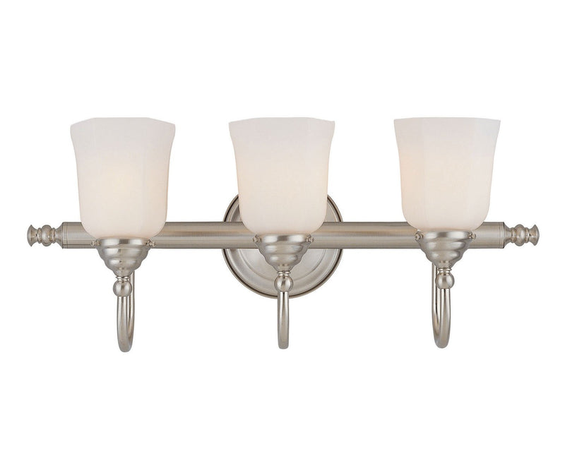 Brunswick 3-Light Bath Vanity Light in Satin Nickel